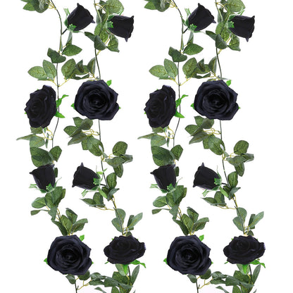 Felice Arts 2 Pack Pink Artificial Rose Garland Each 6.5FT Fake Rose Vine Hanging Floral Garland for Wedding Flowers Table Centerpiece Arrangement Baby Shower Decor