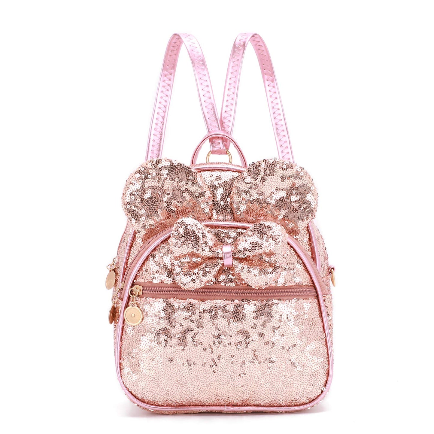 KL928 Girls Bowknot Polka Dot Cute Mini Backpack Small Daypacks Convertible Shoulder Bag Purse for Women