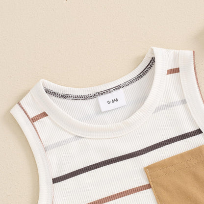 Baby Boy Summer Clothes Striped Tank Tops Camisoles and Shorts Newborn Boys Spring Summer Outfit