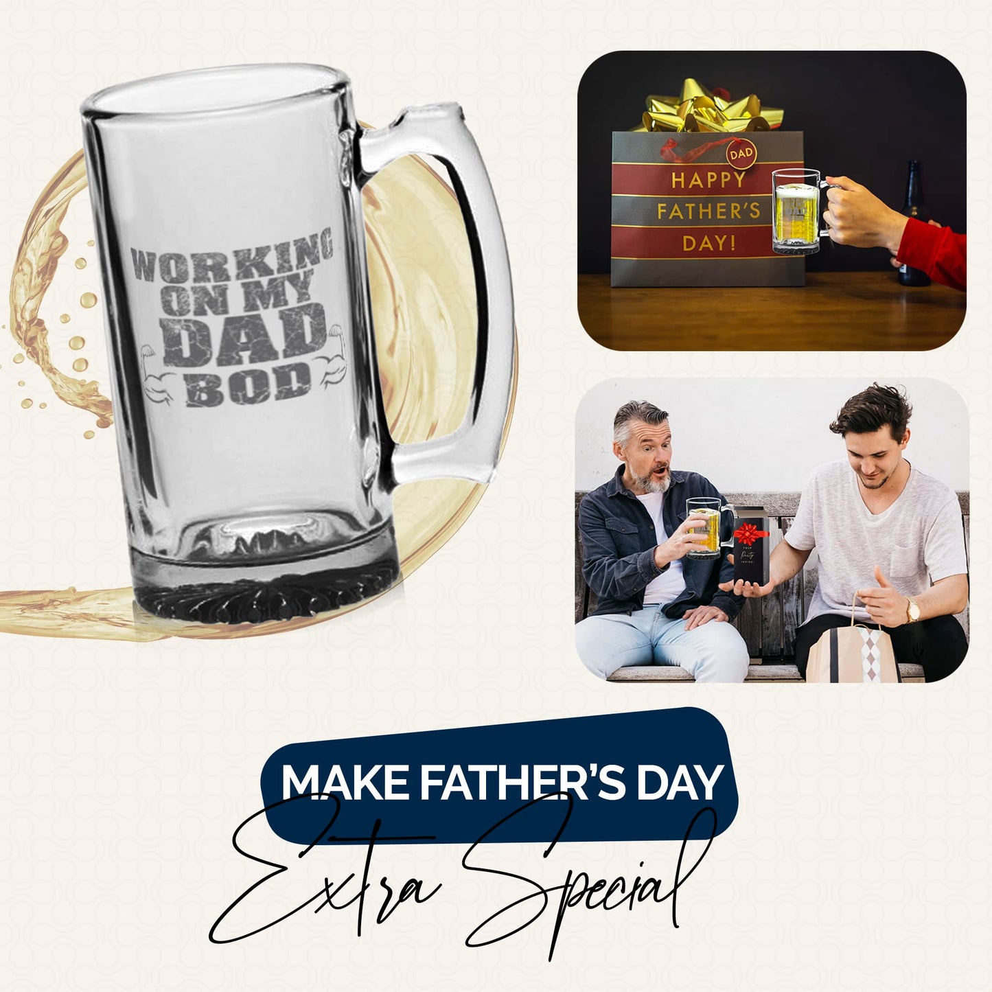 Your Dream Party Shop Daddy's Sippy Cup Beer Glass - 16oz Funny Beer Mug for New Dads - Gifts for Dad