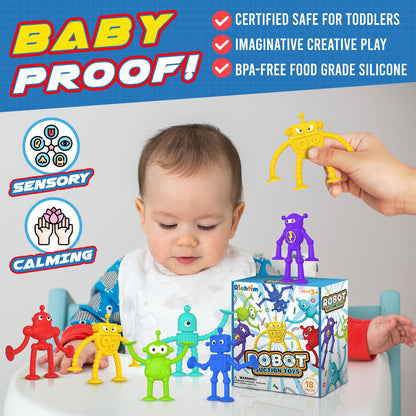 Baby Bath Toys Suction Toy: No Hole Bath Toy for Baby Toddlers - Kids Mini Sensory Fidget Suction Cup Toys for Boys Girls - Window Building Toy Travel Essentials Road Trip Activities for Kids Gifts