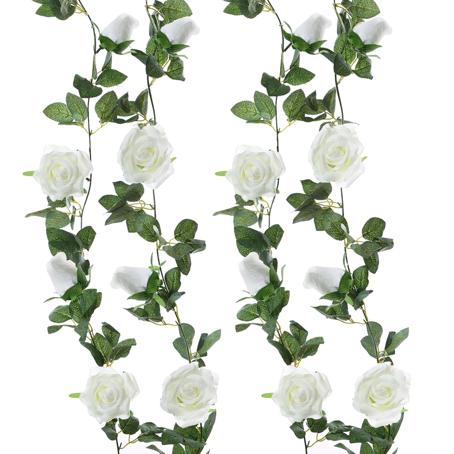 Felice Arts 2 Pack Pink Artificial Rose Garland Each 6.5FT Fake Rose Vine Hanging Floral Garland for Wedding Flowers Table Centerpiece Arrangement Baby Shower Decor
