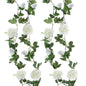 Felice Arts 2 Pack Pink Artificial Rose Garland Each 6.5FT Fake Rose Vine Hanging Floral Garland for Wedding Flowers Table Centerpiece Arrangement Baby Shower Decor