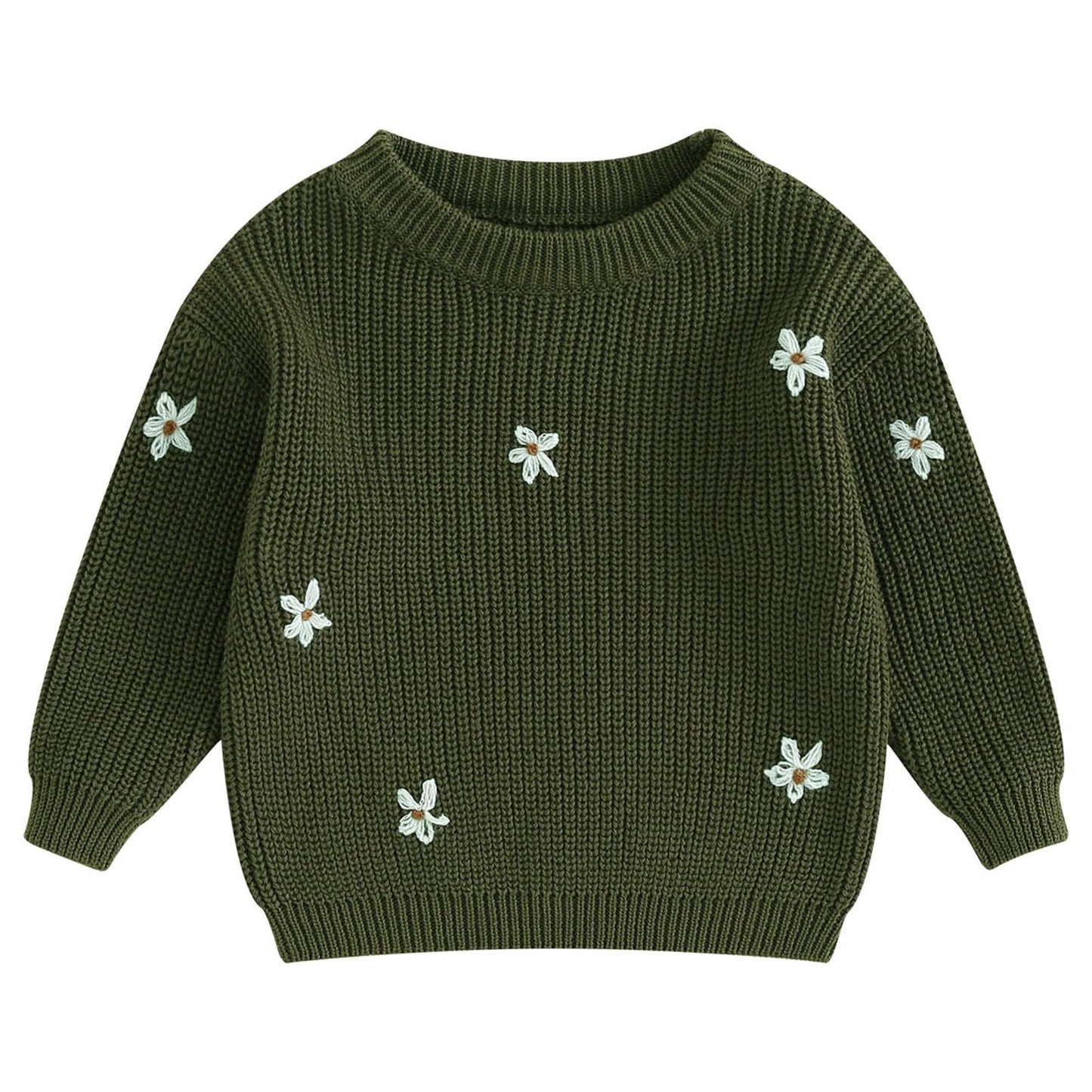 Mubineo Baby Girl Winter Clothes Cute Flower Sweater Crewneck Pullover Long Sleeve Knit Newborn Infant Sweaters