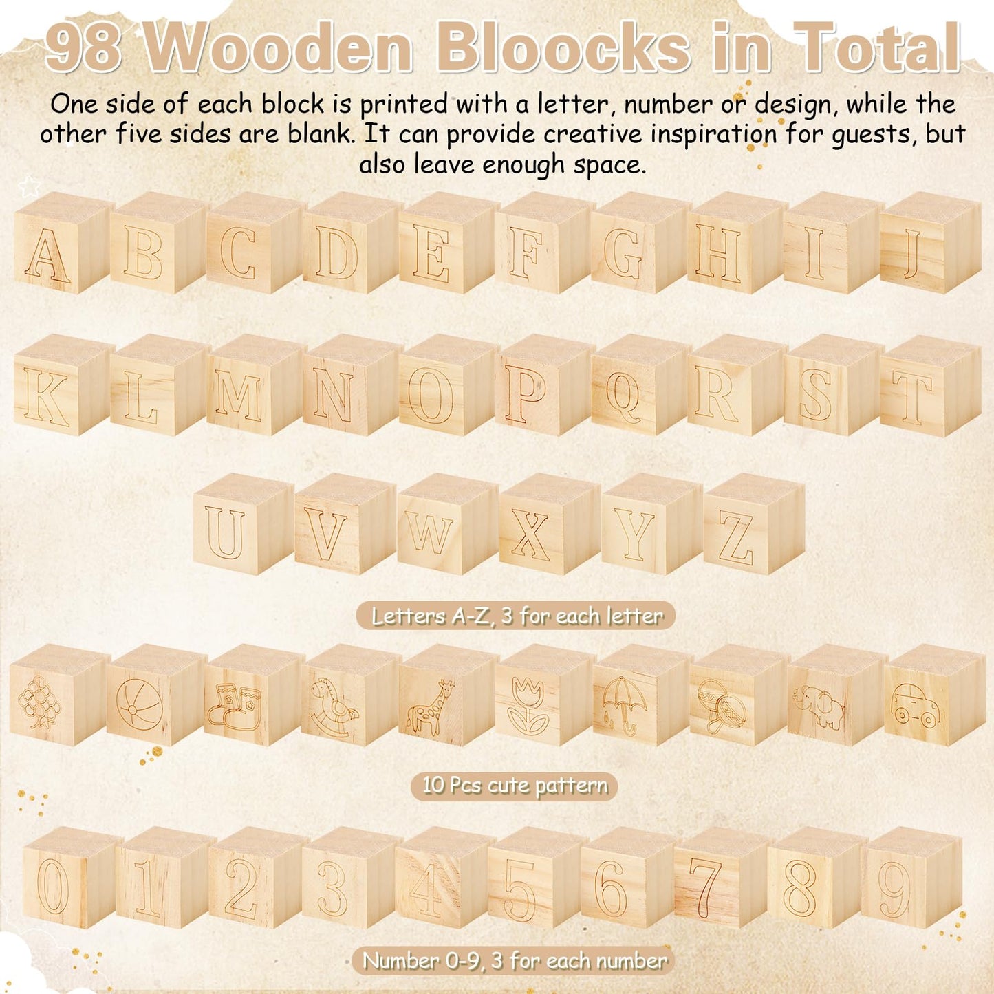 Marsui 136 Pcs Baby Shower Blocks to Decorate Game Kit Includes 98 Wooden Blocks, 36 Markers, 1 Game Sign, 1 Storage Box for Baby Shower Gender Reveal Activity Party Decorations(Pink Elephant)