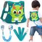 Toddler Harness Leash with Anti Lost Wrist Link, Accmor Kids Dinosaur Harnesses Leashes, Cute Triceratops Kids Walking Wristband Assistant Strap Belt for Parent Baby Boys Outdoor Activity