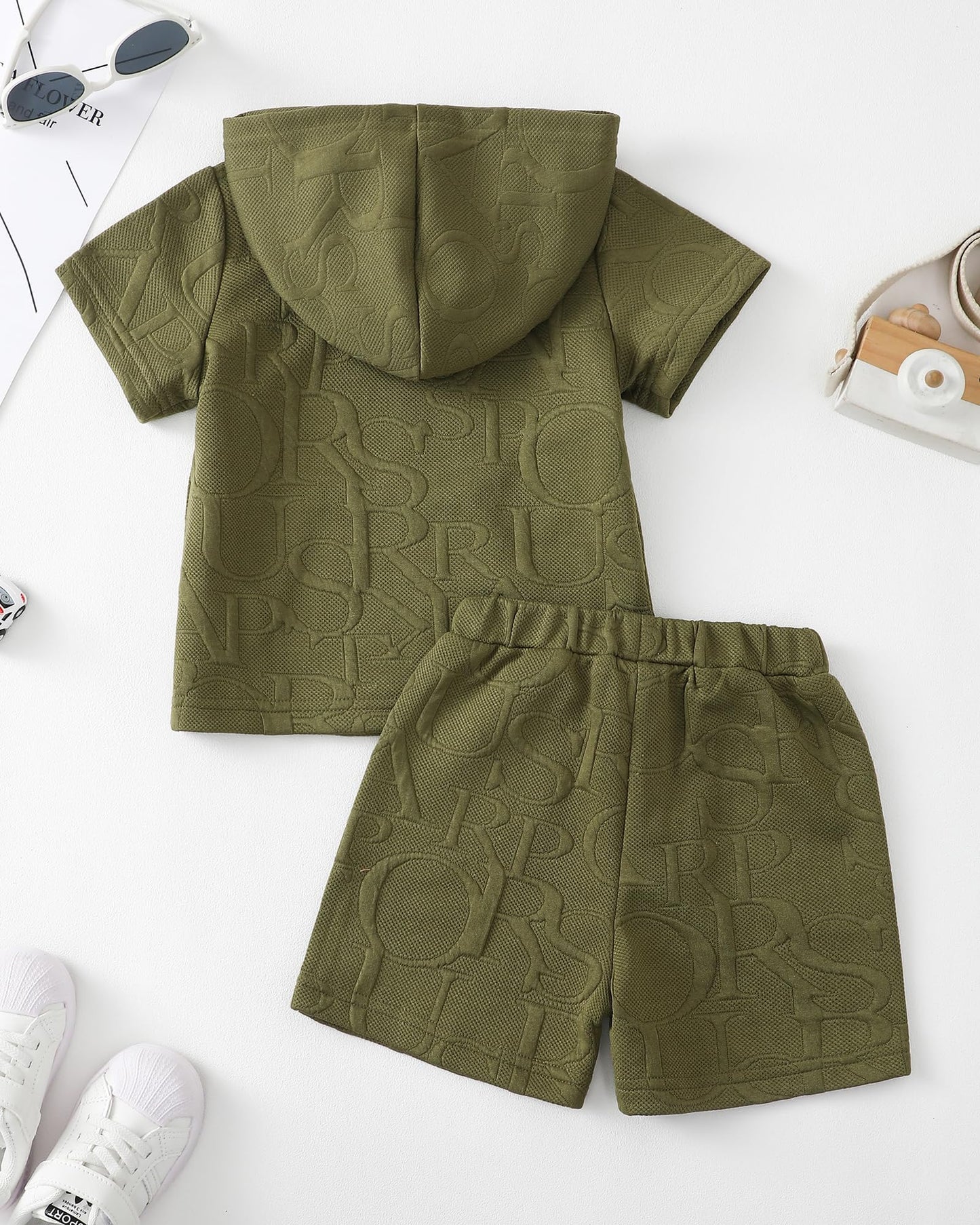 Toddler Baby Boy Clothes Summer Outfits Short Sleeve Hooded T Shirt Tops Casual Shorts Set 2Pcs Little Boy Clothes