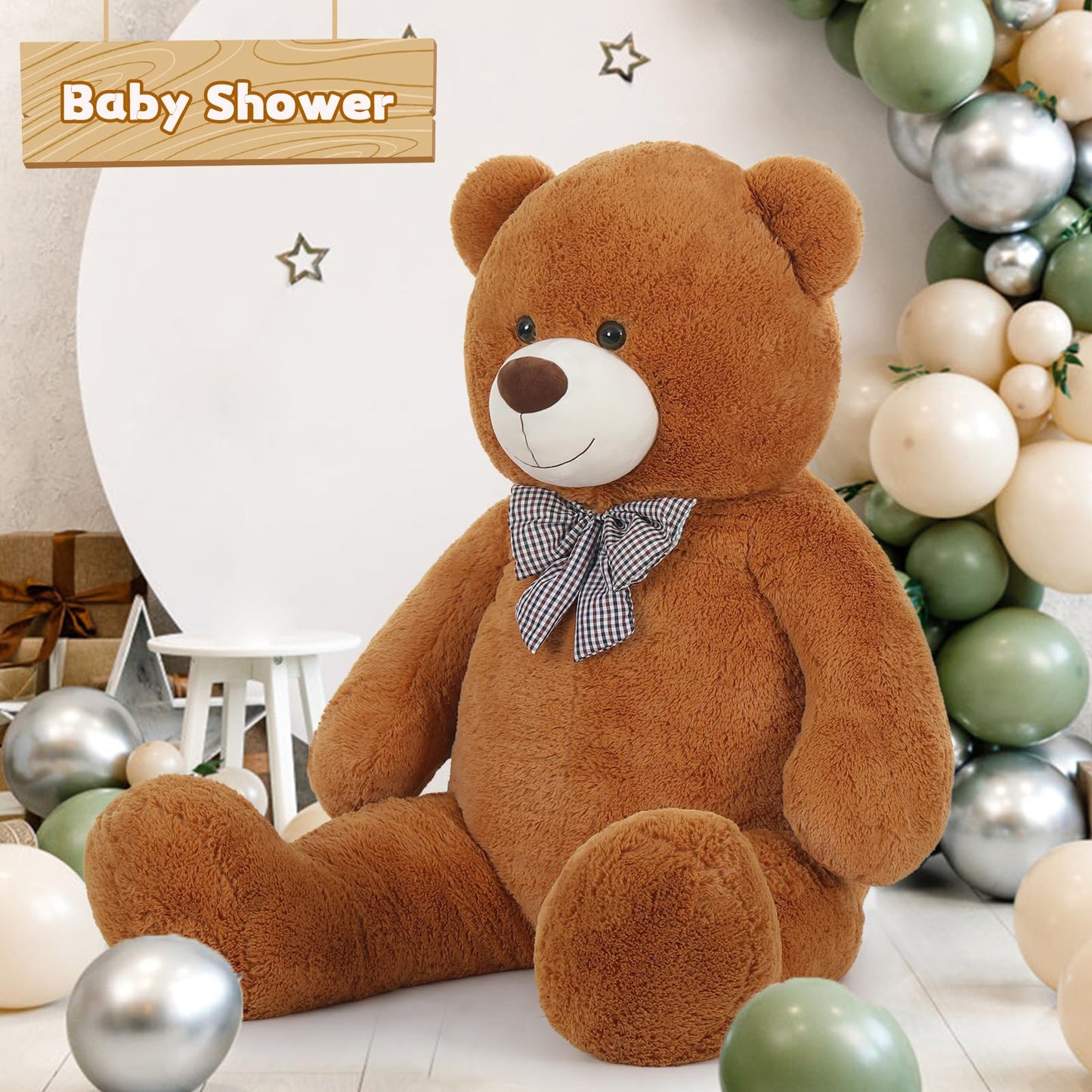 51 inch Big Teddy Bear Cute Giant Stuffed Animals Soft Plush Toy for Girlfriend Kids for Birthday Christmas Valentine's Day