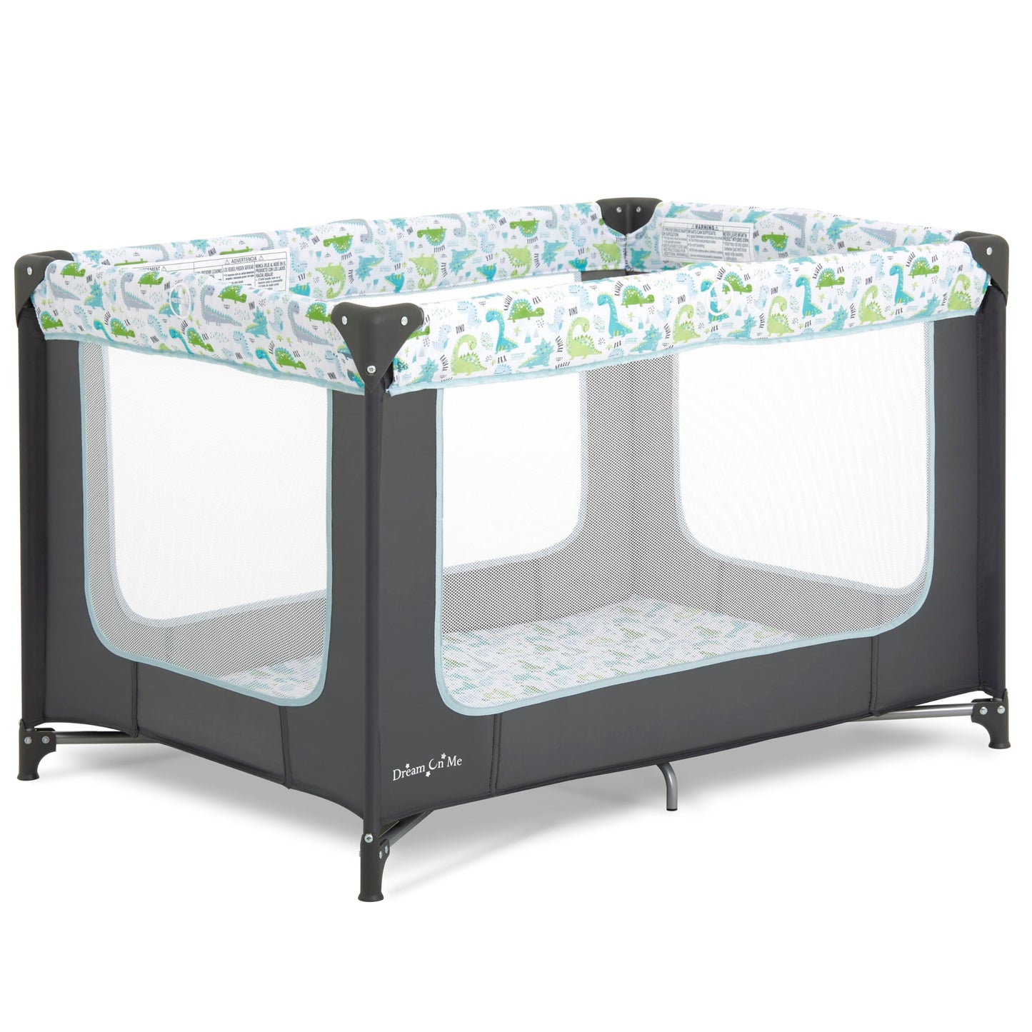 Dream On Me Zodiak Portable Playard in Navy, Lightweight, Packable and Easy Setup Baby Playard, Breathable Mesh Sides and Soft Fabric - Comes with a Removable Padded Mat