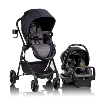 Evenflo Pivot Modular Travel System with LiteMax Infant Car Seat with Anti-Rebound Bar (Desert Tan)