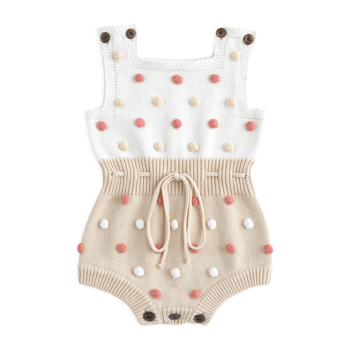 Simplee kids Baby Girl Kint Romper Fall Sleeveless Pompoms Rompers Newborn Little Girl Overall Jumpsuit Outfits
