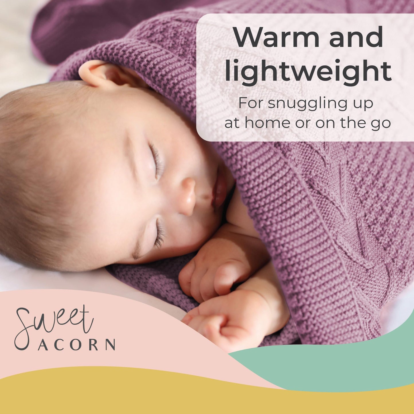 Knit Baby Blanket in Elegant Pattern, Organic Cotton Blankets for Crib or Stroller, Receiving Blankets - Salt White