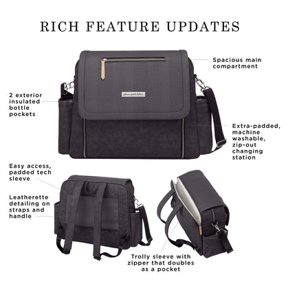 Petunia Pickle Bottom Boxy Backpack Deluxe, Diaper Bag for Parents, Stylish Baby Bag, Spacious Backpack, On-The-Go Moms, Toffee Rose