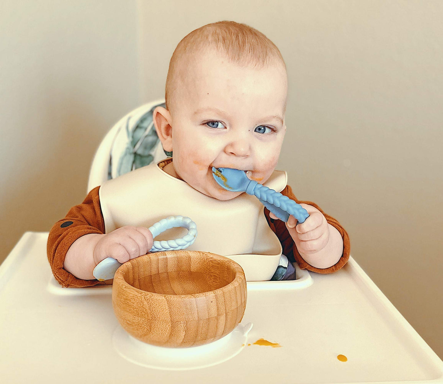 Itzy Ritzy Silicone Spoon & Fork Set; Baby Utensils Featuring a Baby Fork and Spoon with Looped, Braided Handles - Made of 100% Food Grade Silicone & BPA-Free - Ages 6 Months and Up (Pink)