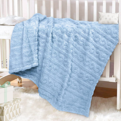 HOMRITAR Baby Blanket for Girls Toddlers 3D Fleece Fluffy Fuzzy Blanket for Baby, Soft Warm Cozy Fleece Blanket, Infant or Newborn Receiving Blanket 330GSM (30 x 40 Inch, Pink)