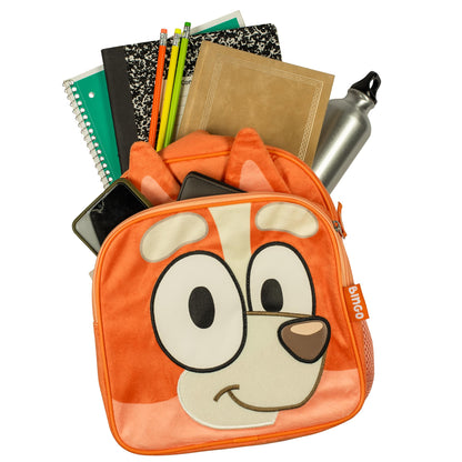 BLUEY Backpack for Girls & Boys for Kindergarten & Elementary School, 12 Inch, Plush with 3D Ears & Appliques, Adjustable Straps & Padded Back, Lightweight Travel Bag for Kids