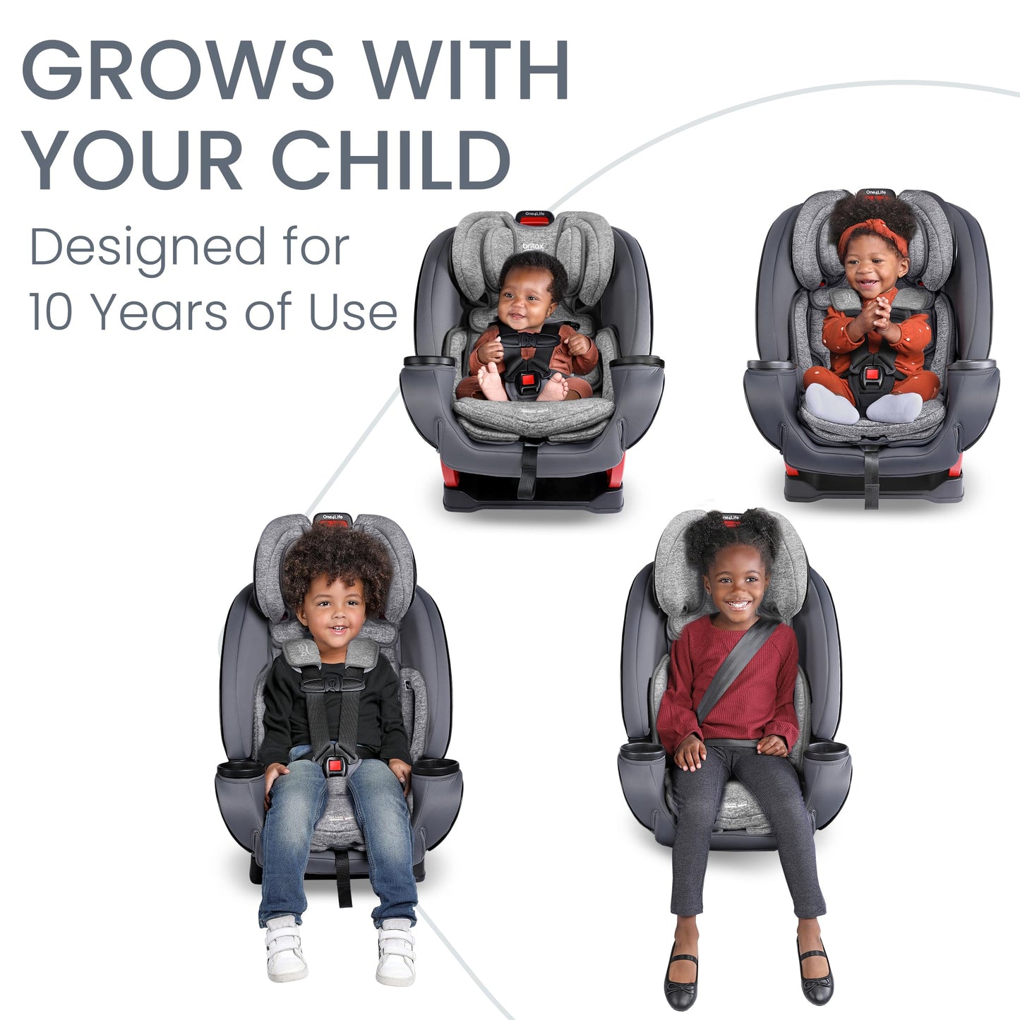 Britax One4Life Convertible Infant Car Seat, 10 Years of Use from 5 to 120 Pounds, Converts from Rear-Facing to Forward-Facing Booster Seat, Machine-Washable Fabric, Glacier Graphite