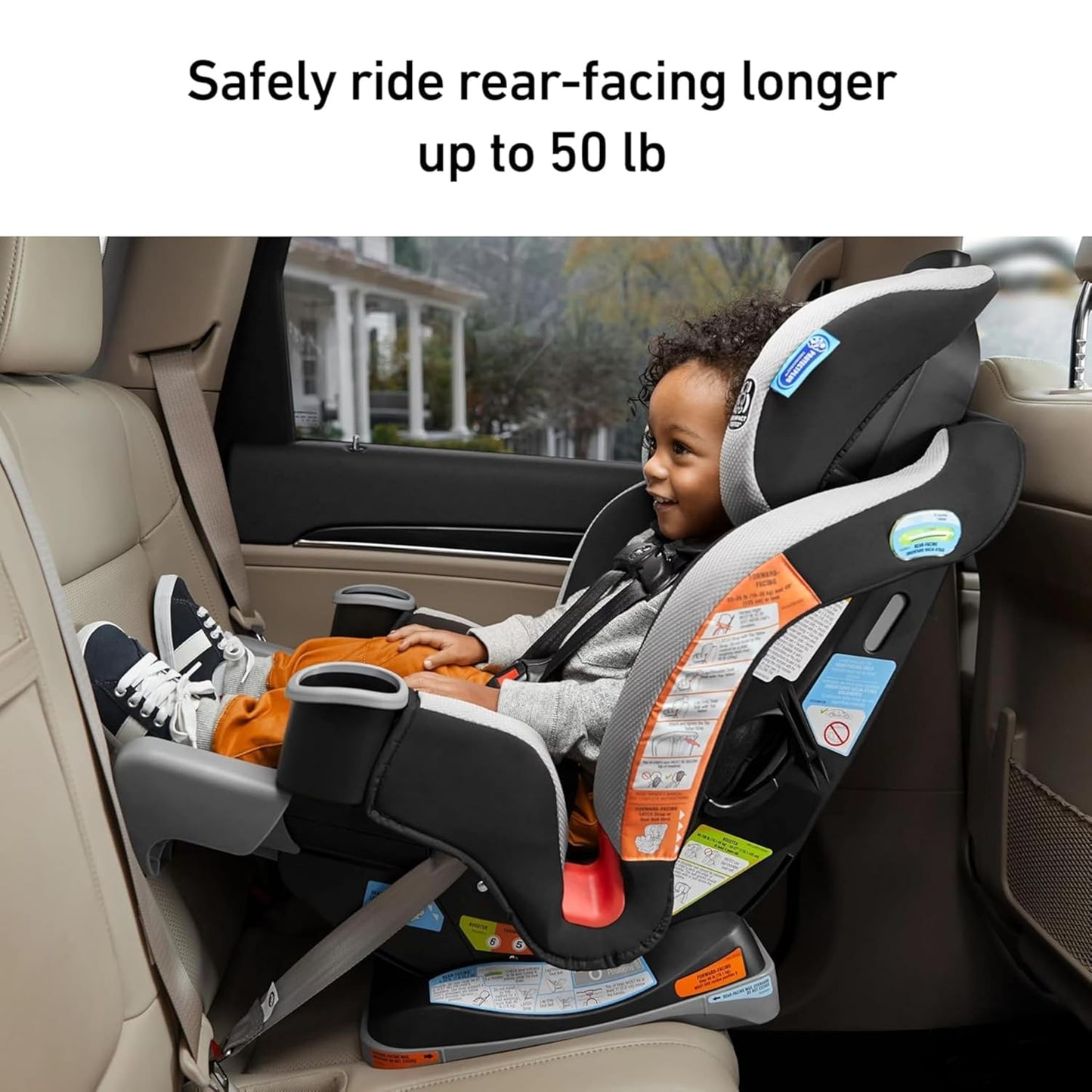 Graco Extend2Fit Convertible Baby Car Seat, Rear and Forward Facing, Adjustable Extension Panel for Extra Legroom, Gotham