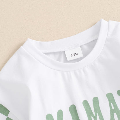 Newborn Infant Baby Boy Summer Outfit Mamas Boy Baby Clothes Boy Oversized Romper Shirts Short Sleeve Onesie