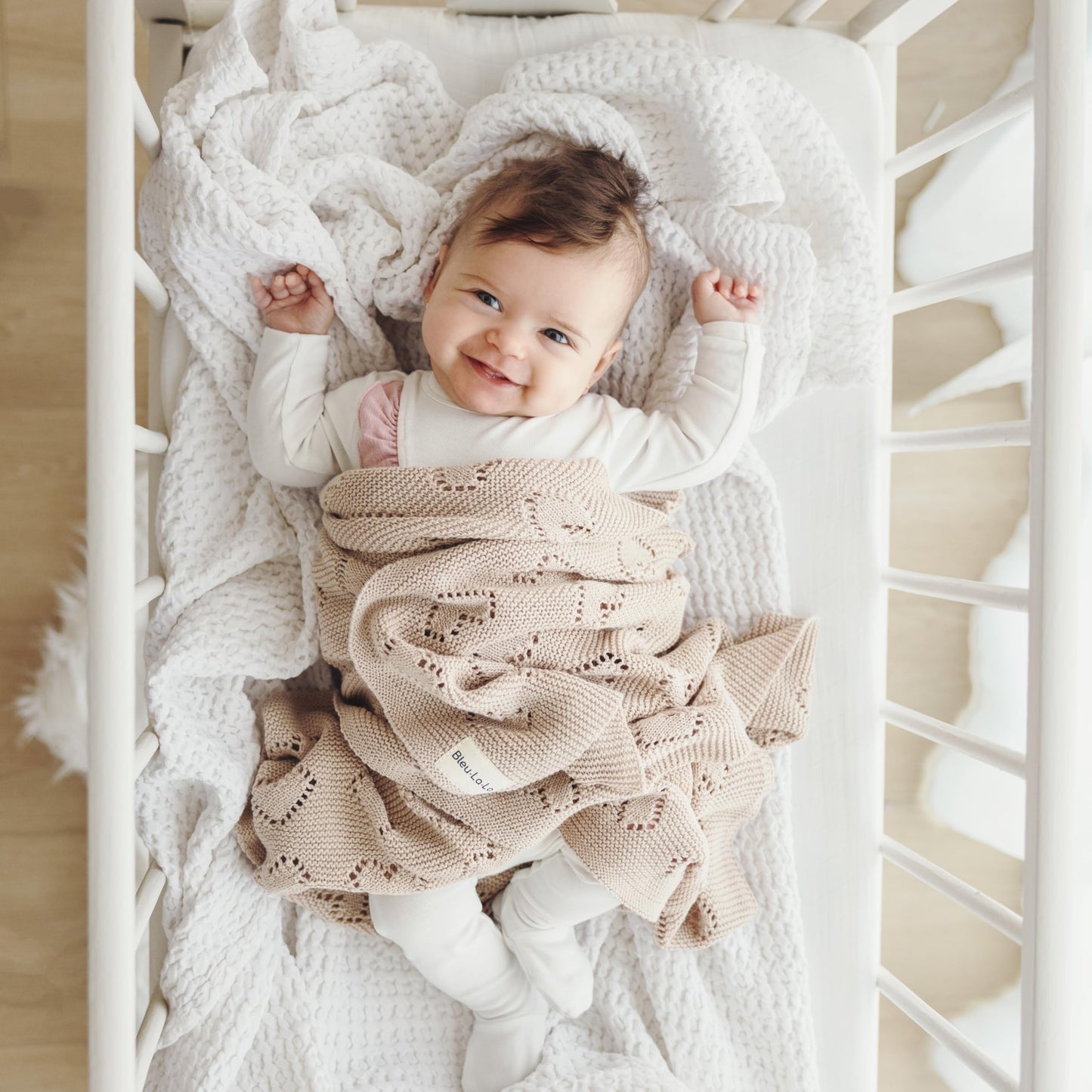 Swaddling Blanket for Girls - 100% Luxury Cotton Knit Heart Baby Blanket - Soft Warm Cozy Swaddle Receiving Stroller Crib Receiving Blanket for Newborns Infants & Toddlers (Pink, 0-2 Years)