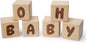 OH Baby Wooden Blocks for Baby Shower, Gender Reveal Table Decor & Guestbook Keepsake – Small 2.0" Blocks (Set of 6) – Perfect for Baby Shower Centerpieces & Nursery Decor