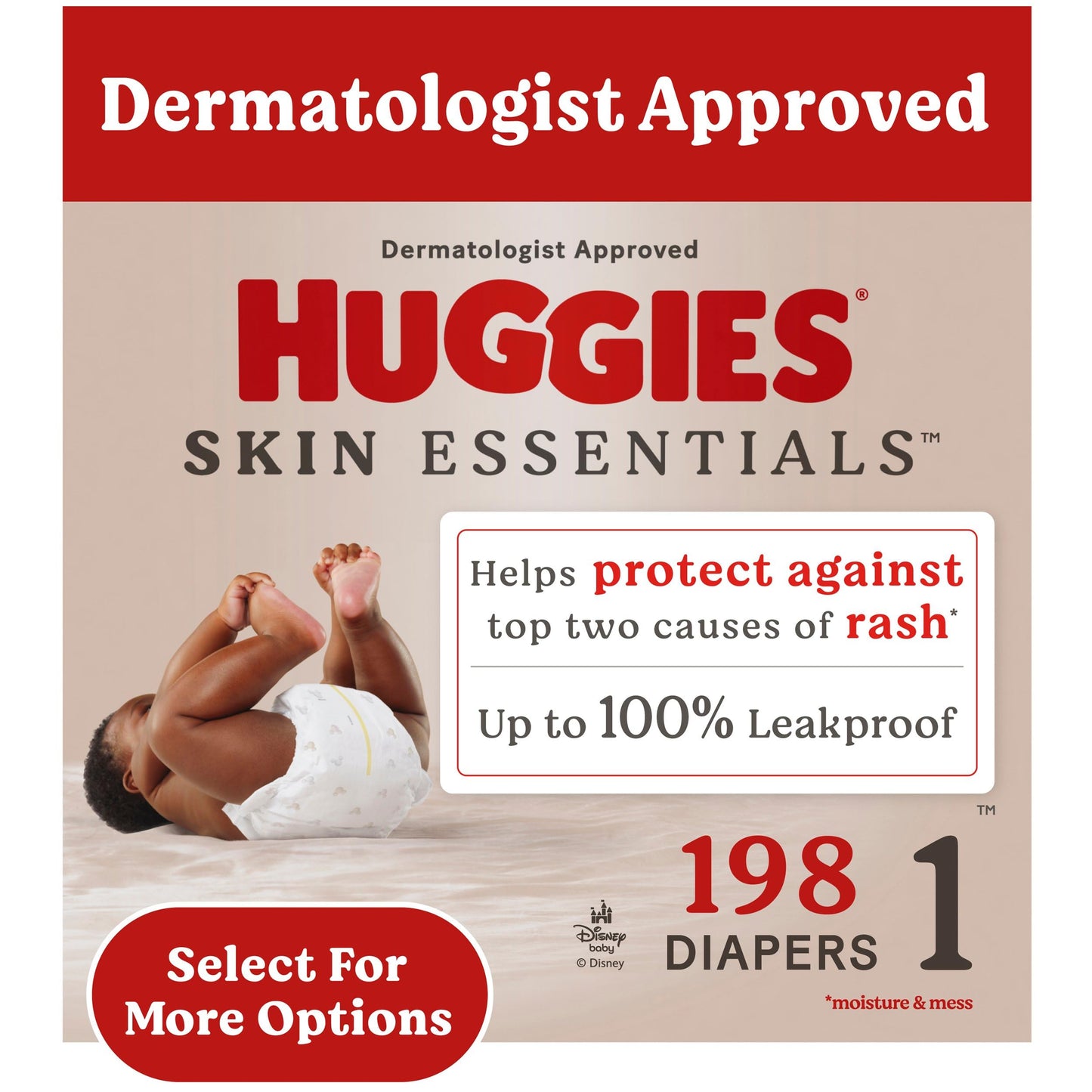Huggies Size 2 Diapers, Skin Essentials Baby Diapers, Size 2 (12-18 lbs), 74 Count, Packaging May Vary
