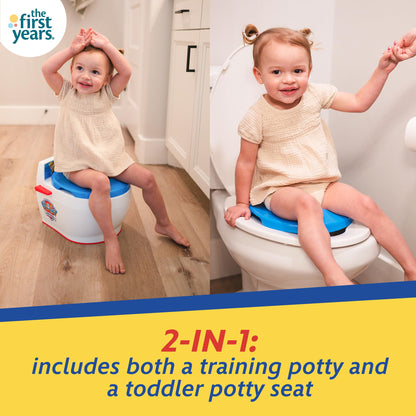The First Years Disney Minnie Mouse Potty Training Toilet and Toddler Toilet Seat - Toilet Training Potty with Fun Flushing and Cheering Sounds,Pink