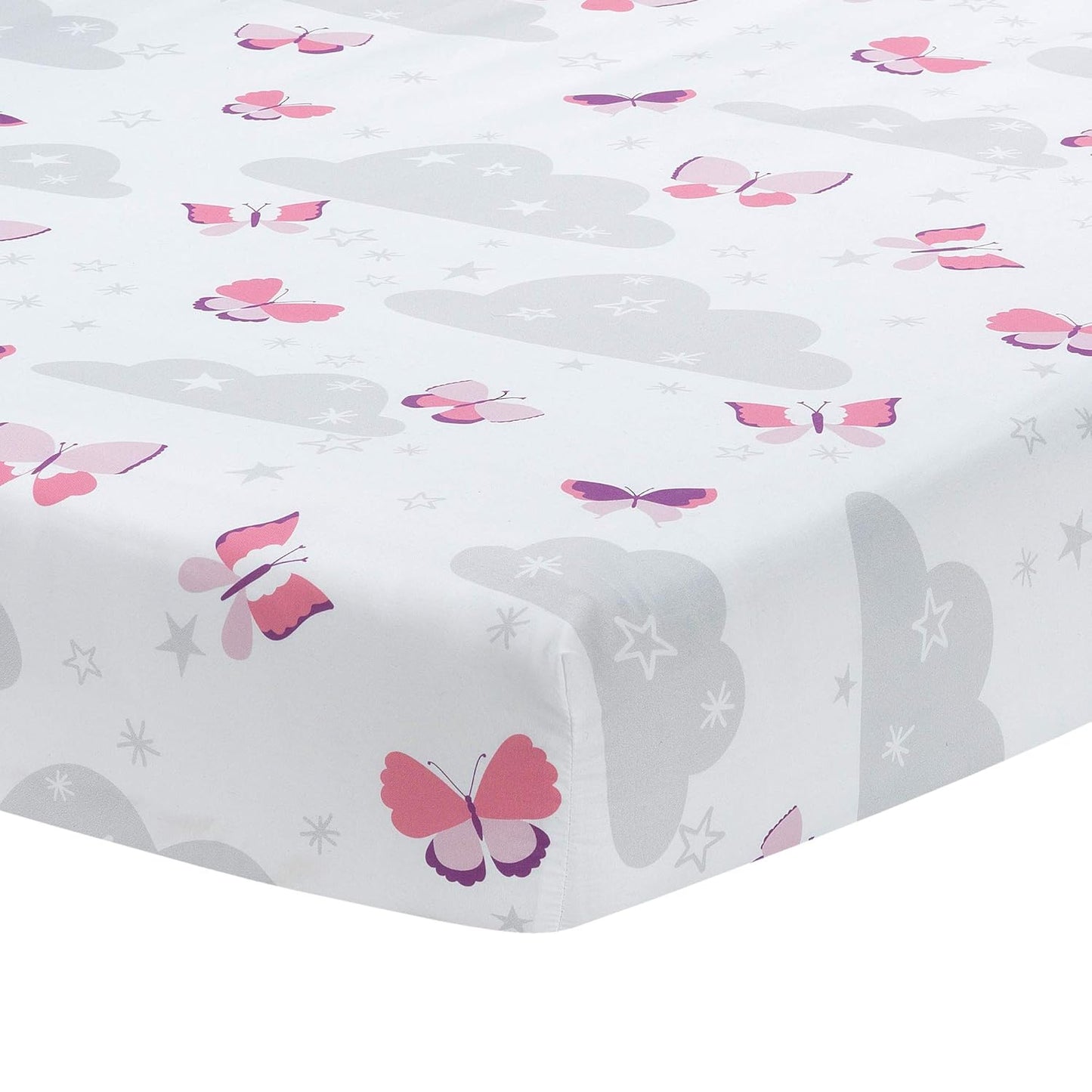 Bedtime Originals 3 Piece Crib Bedding Set, Butterfly Kisses, Multicolor