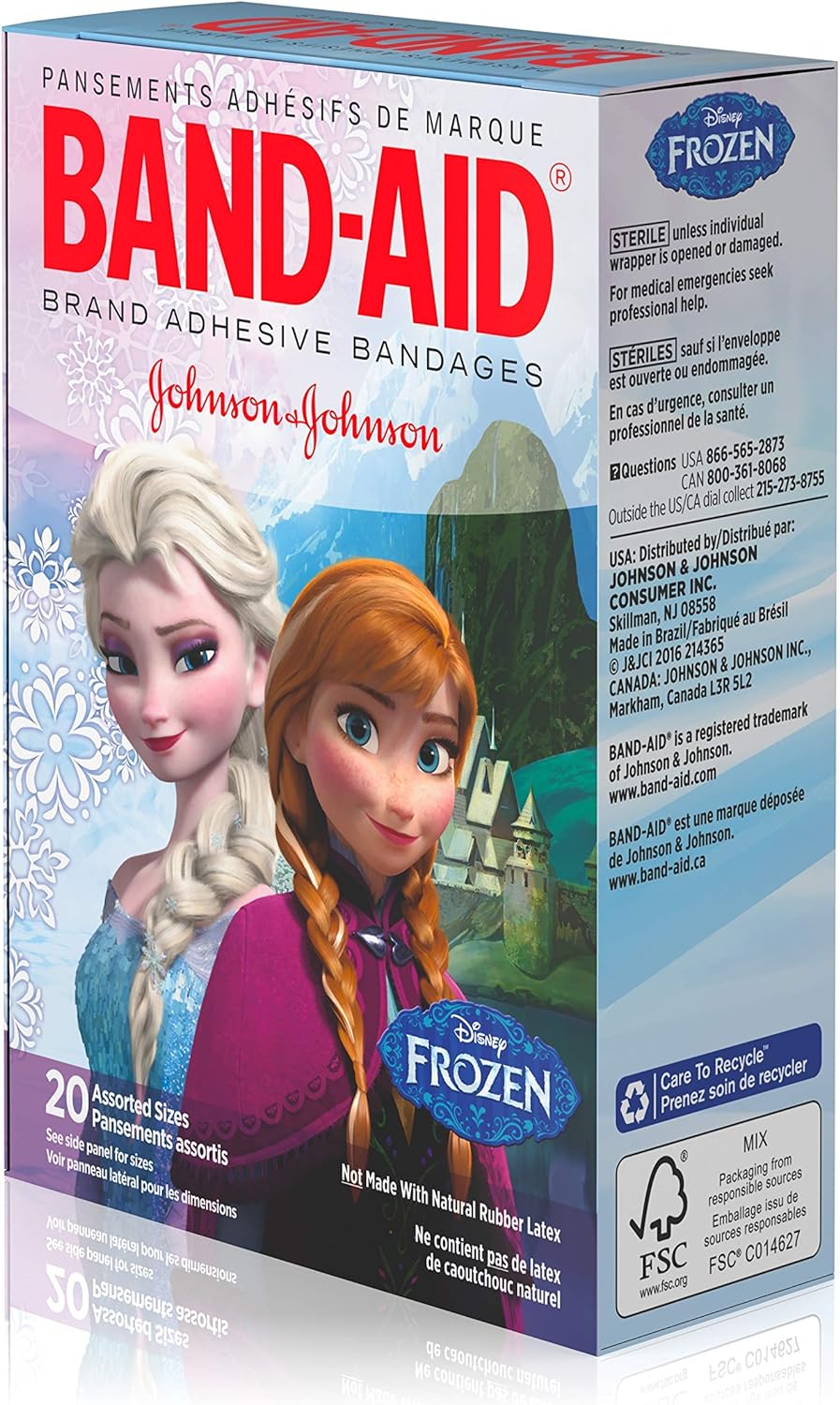 Band-Aid Adhesive Bandages, Disneys Frozen, Assorted Sizes, 20 Count - Packaging may vary