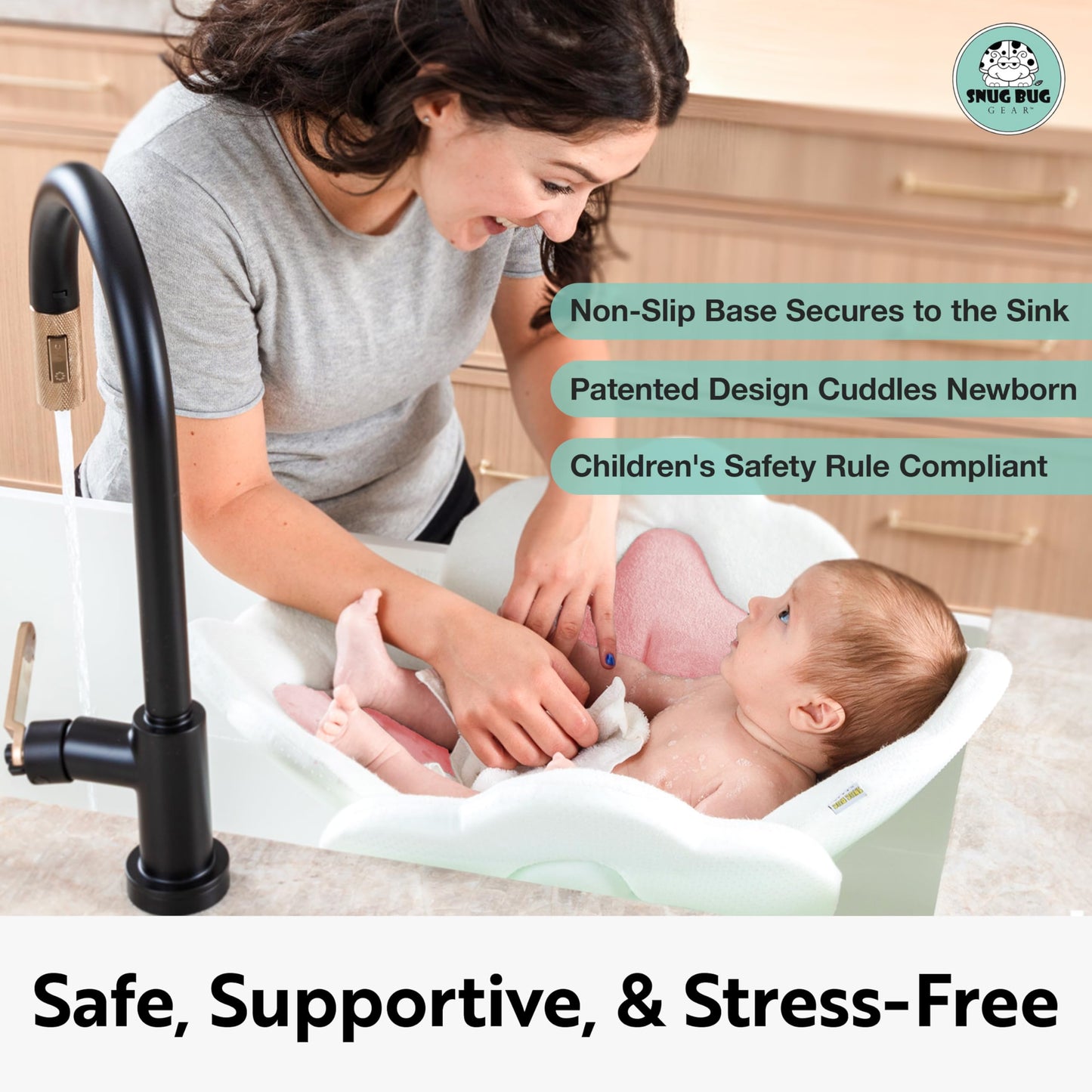 Baby Bath Cushion 5pc Set - Newborn & Infant Lotus Bath Flower Baby with Soft Cover - Travel Bathtub Insert Pad for Kitchen Sink, Shower & Tub - Flower Bathing Pillow with Patented Comfort & Support
