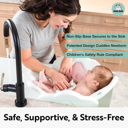 Baby Bath Cushion 5pc Set - Newborn & Infant Lotus Bath Flower Baby with Soft Cover - Travel Bathtub Insert Pad for Kitchen Sink, Shower & Tub - Flower Bathing Pillow with Patented Comfort & Support