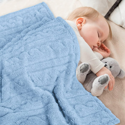HOMRITAR Baby Blanket for Girls Toddlers 3D Fleece Fluffy Fuzzy Blanket for Baby, Soft Warm Cozy Fleece Blanket, Infant or Newborn Receiving Blanket 330GSM (30 x 40 Inch, Pink)