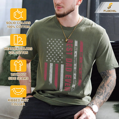 FLOCHIL Personalized Dad Shirt for Men, Custom With Kids Names, Fathers Day T Shirt, Gifts