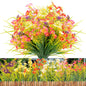 12 Bundles Artificial Flowers Outdoor UV Resistant Fake Plastic Plants Indoor Outside Hanging Plants Garden Porch Window Box Home Wedding Farmhouse Festive Shrub Decor (Pink)