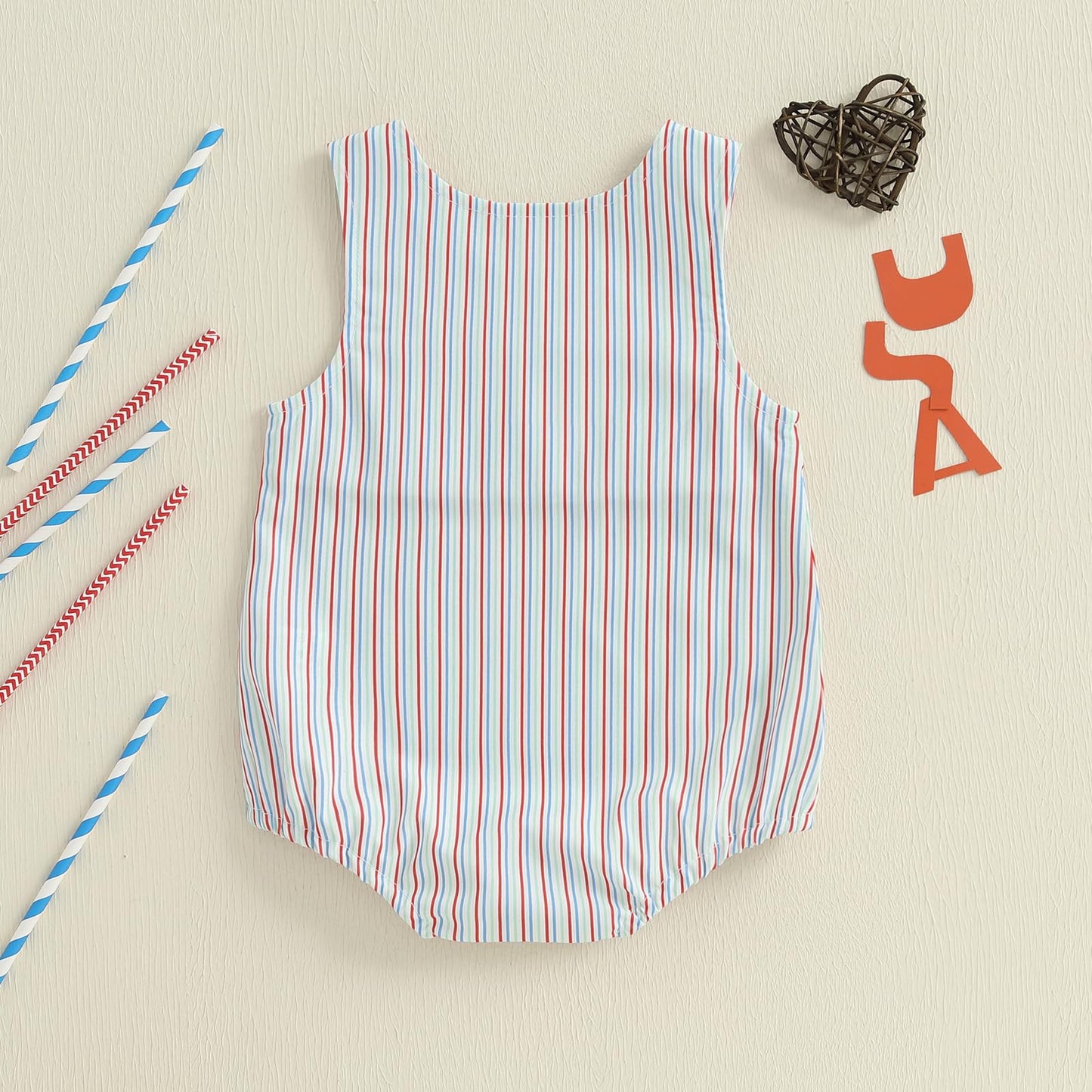 Baby Girl Pumpkin Embroidery Jumpsuit Halloween Sleeveless Round Neck Plaid Tank Romper
