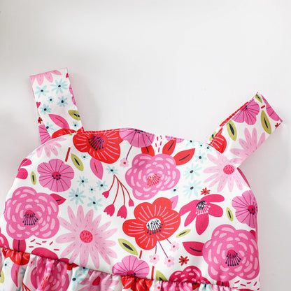 Newborn Infant Baby Girl Dress Toddler Girl Clothes Halter Backless Sleeveless Flower Sundress Summer Dresses for Girl