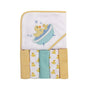 Luvable Friends Unisex Baby Hooded Towel with Five Washcloths, Cotton,Polyester,Ikat Elephant, One Size