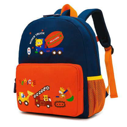 Car Dinosaur Kids Toddler Backpack for Boys and Girls Children Waterproof Preschool Bag(Red Music Party)