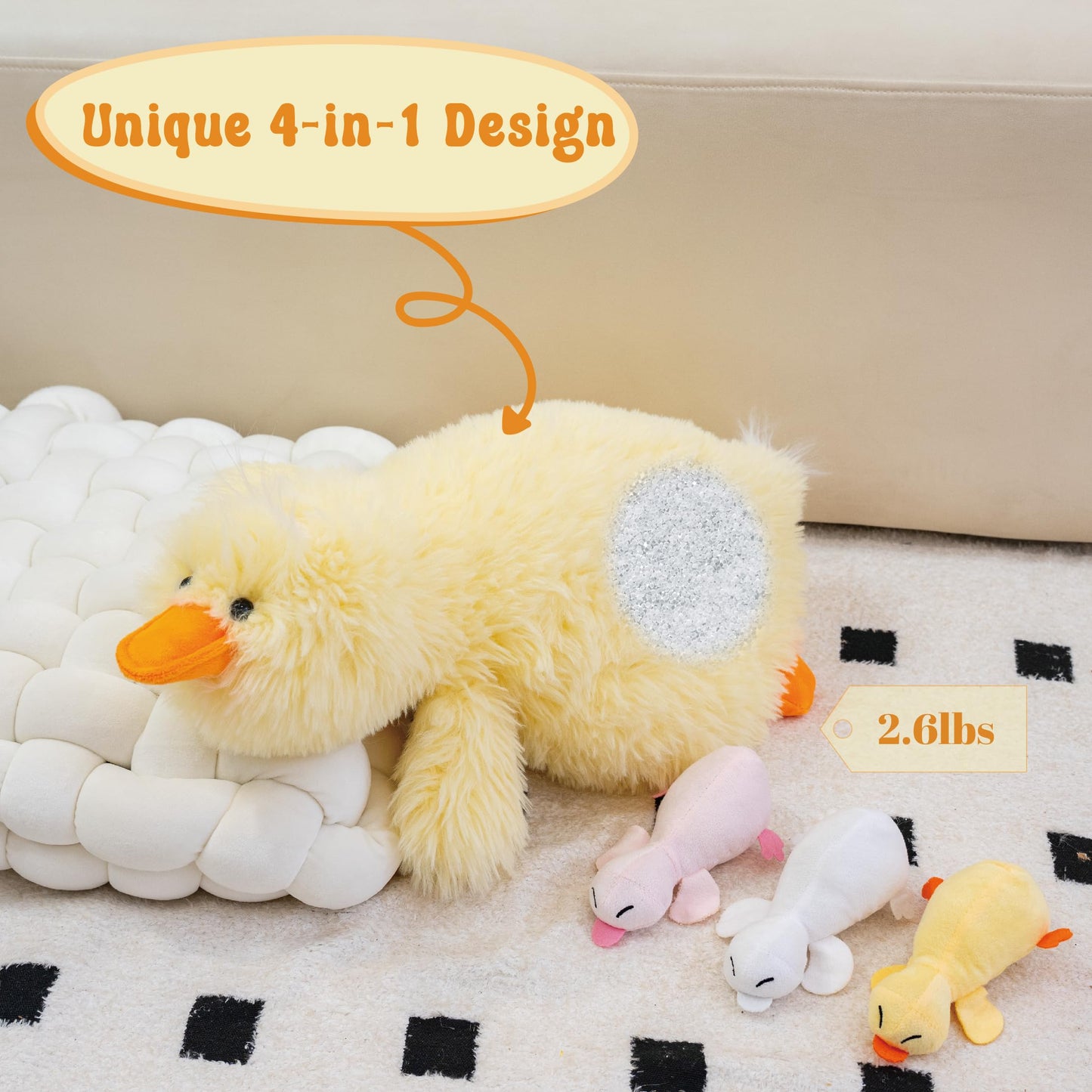 43" Giant Duck Stuffed Animals, Large Stuffed Duck Plush Toys, Big Plush Stuffed Animal, Soft Jumbo Stuffed Animals Gifts for Kids Adults on Birthday Children's Day Christmas or Any Festivals