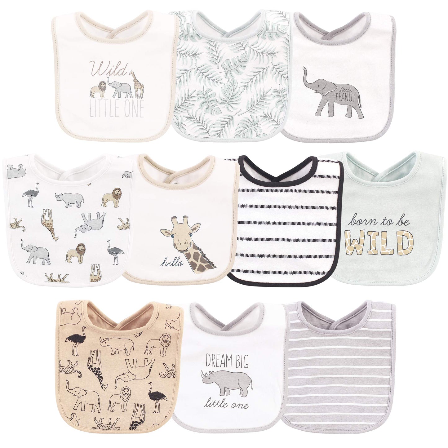 Hudson Baby Unisex BabyCotton Bibs