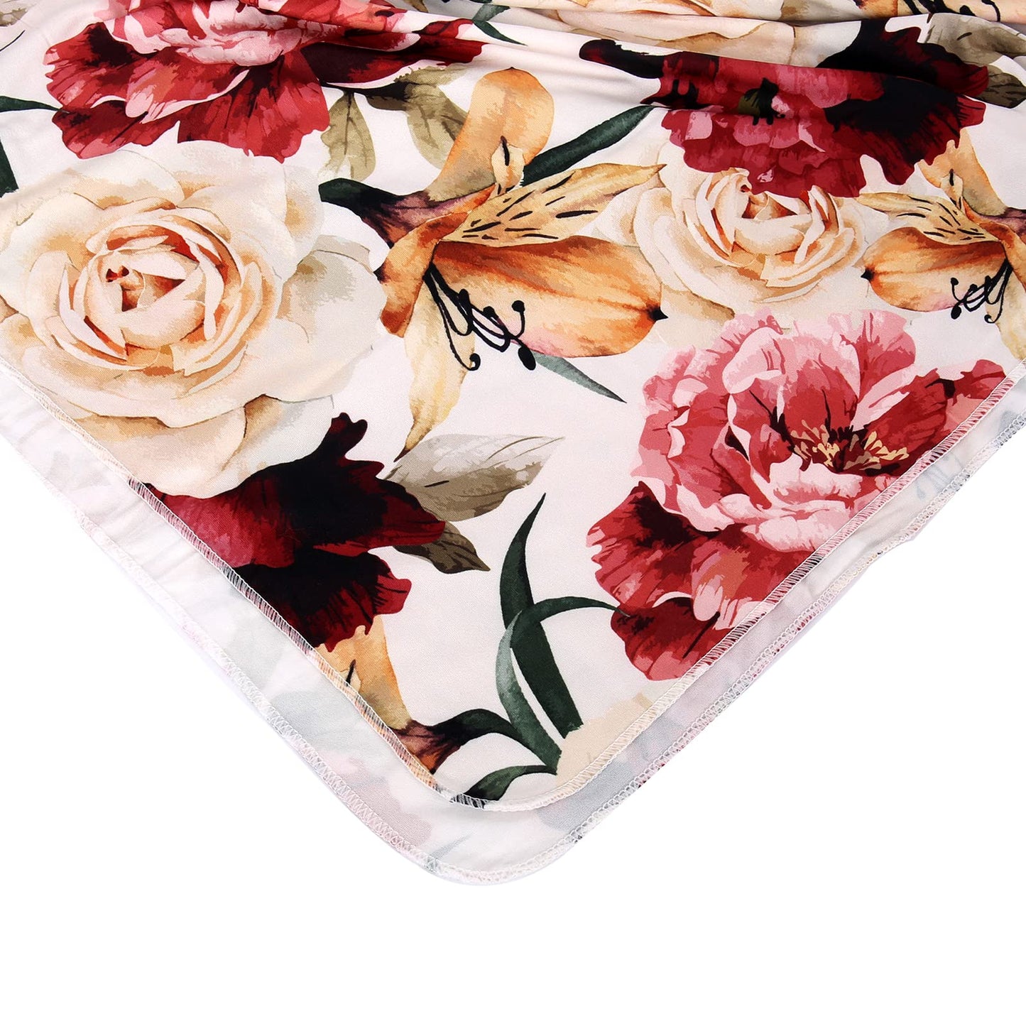 Galabloomer Newborn Receiving Blanket Headband Set Baby Flower Swaddle (vintage flower)