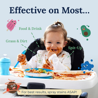 Miss Mouth's Messy Eater Stain Treater Spray - 4oz 2 Pack Stain Remover - Newborn & Baby Essentials - No Dry Cleaning Food, Grease, Coffee Off Laundry, Underwear, Fabric