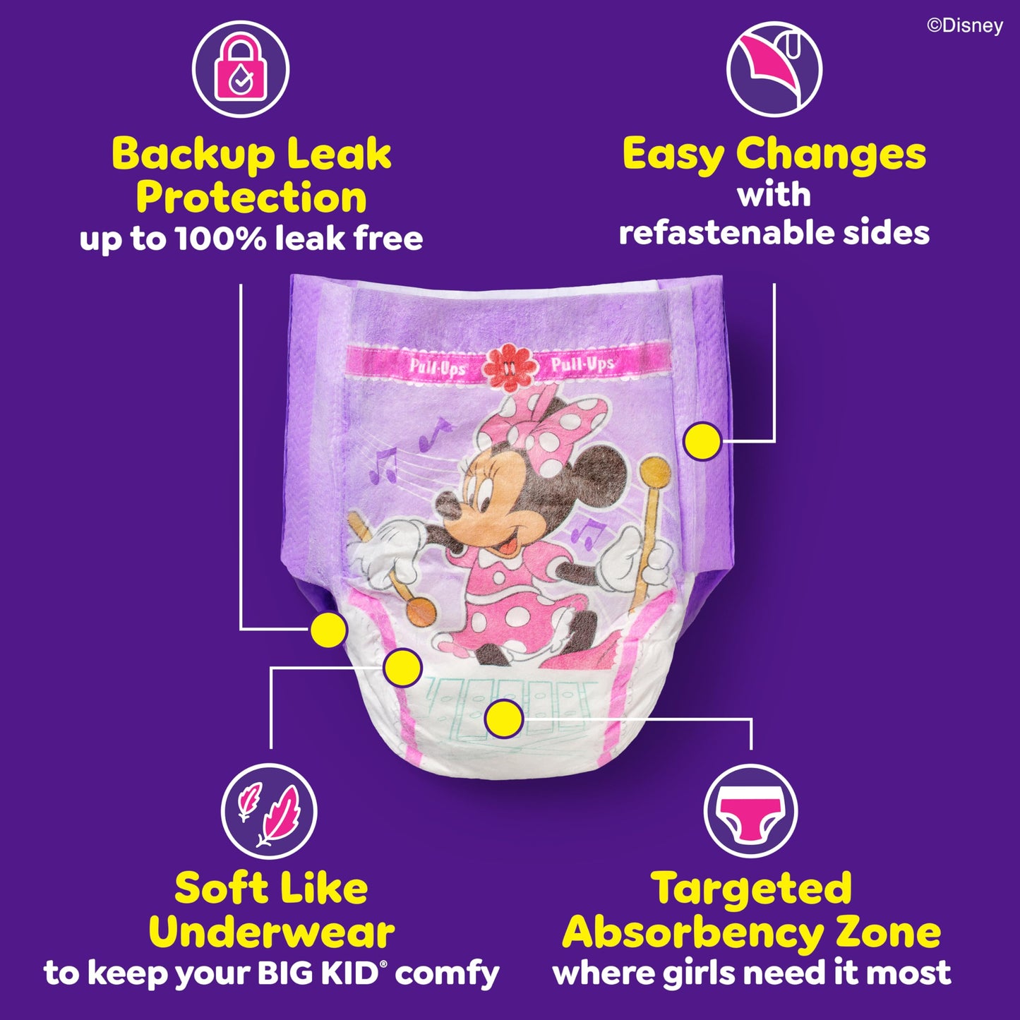 Pull-Ups Girls' Potty Training Pants, Size 4T-5T Training Underwear (38-50 lbs), 56 Count