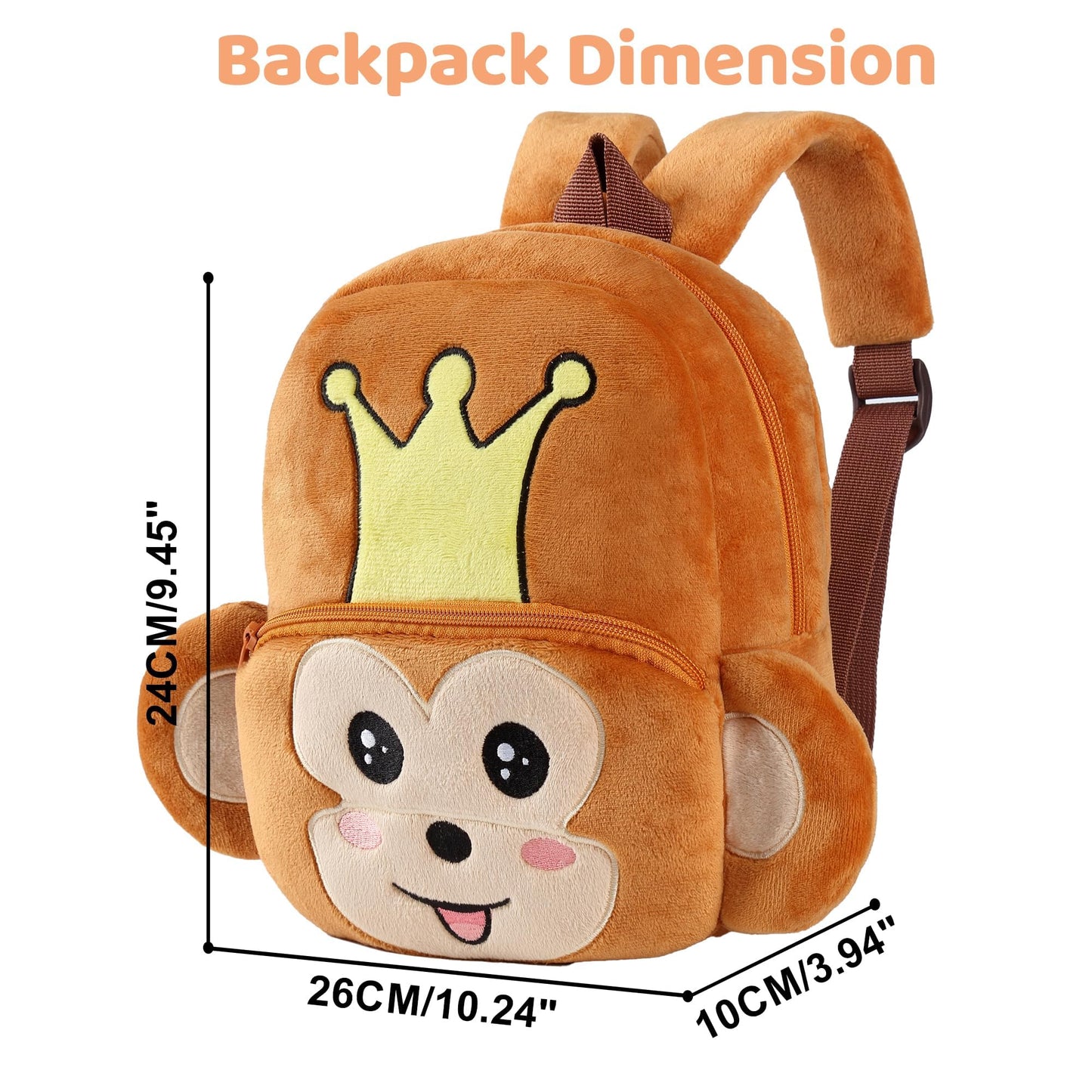 MICHLEY Toddler Backpack Plush Animal SchoolBag Cartoon Girls Travel Bag Mini Baby Daypack for Kids Kindergarten Pre School Bags, Cow