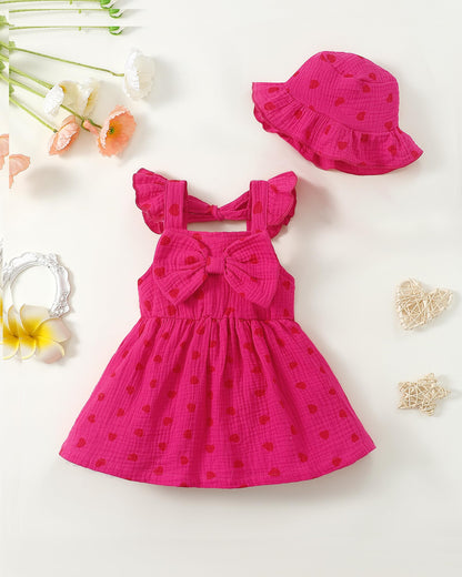 Renotemy Infant Baby Girl Dresses Toddler Girl Clothes Summer Cotton Linen Boho Smocked Sundress Gift for Girls with Hat