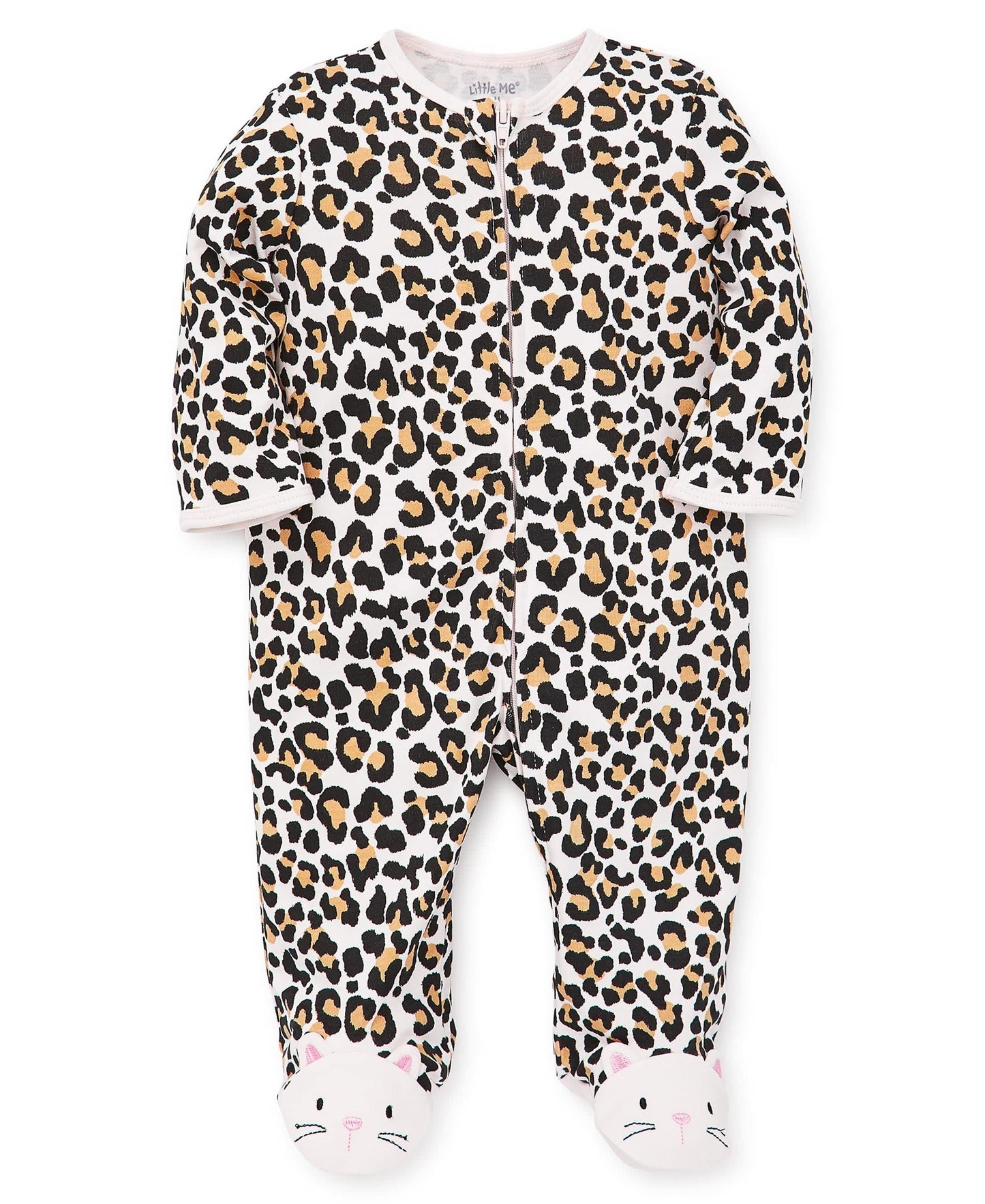 Little Me Clothes for Baby Girls' 100% Cotton Scratch-Free Tag Footie Sleeper, Preemie to 9 Months