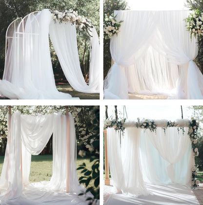 Barcelonetta | Chiffon Fabric | Decoration, Drapery Fabric | Wedding, Gender Reveal, Baby Shower, Birthday | for Arbor, Arch, Canopy, Table and Chair Decoration (Dusty Rose, 10 Yards)