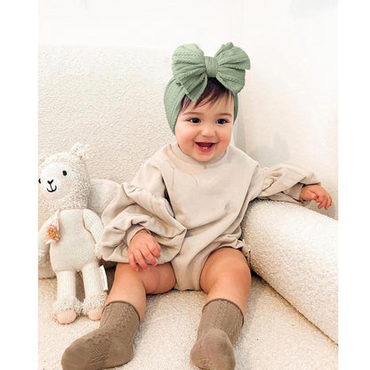 Niceye Handmade Baby Headbands Soft Stretchy Nylon Hair Bands with Bows for Newborn Infant Baby Toddler Girls- Pack of 6