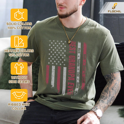 FLOCHIL Personalized Dad Shirt for Men, Custom With Kids Names, Fathers Day T Shirt, Gifts