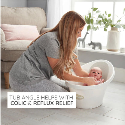Newborn Baby Bath | Built in Support Bump and Soft Backrest | Suitable from Newborn | Bath Seat Support Includes Plug | Blossom Pink